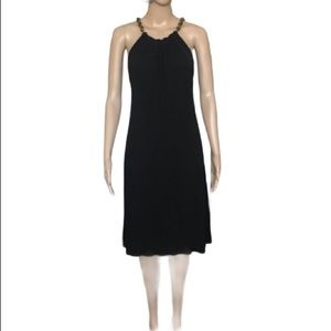 Yigal Azrouel black dress with chain neckline
